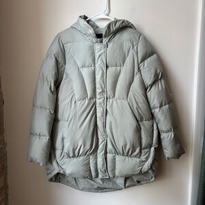 MBSKY Light Gray Hooded duck down feather Puffer Jacket
